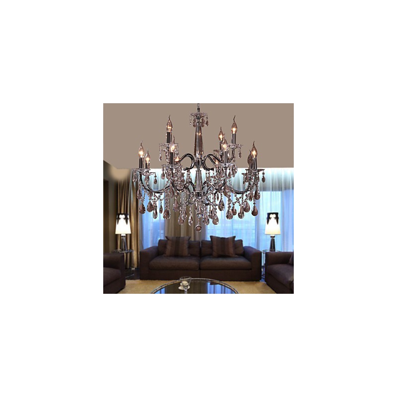 Kronleuchter Kristall Modern 2 Ebenen Wohnzimmer 12 Lichter