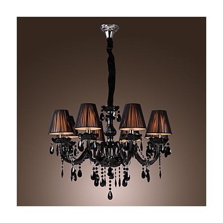 Kronleuchter Luxus Modern Schwarz Kristall Wohnzimmer 8 Lichter Kronleuchter Luxus Modern Schwarz Kristall Wohnzimmer 8 Lichter