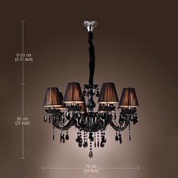 Kronleuchter Luxus Modern Schwarz Kristall Wohnzimmer 8 Lichter