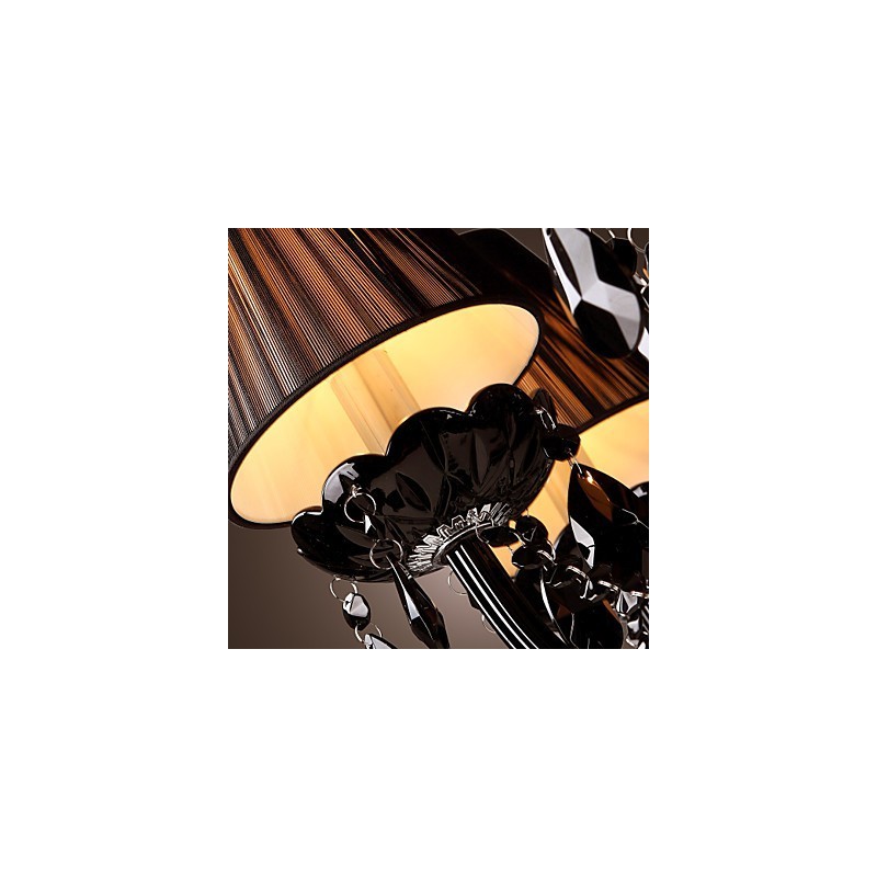 Kronleuchter Luxus Modern Schwarz Kristall Wohnzimmer 8 Lichter