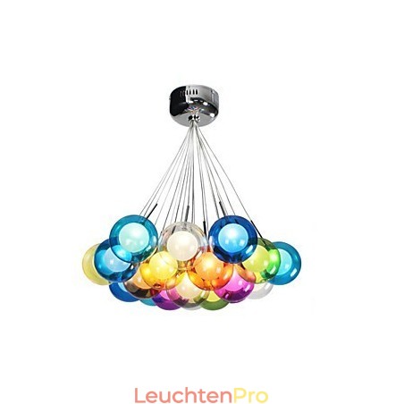 Moderne Bubble Globe Pendelleuchte aus farbigem Glas mit 19 Lichtern Moderne Bubble Globe Pendelleuchte aus farbigem Glas mit 19 Lichtern