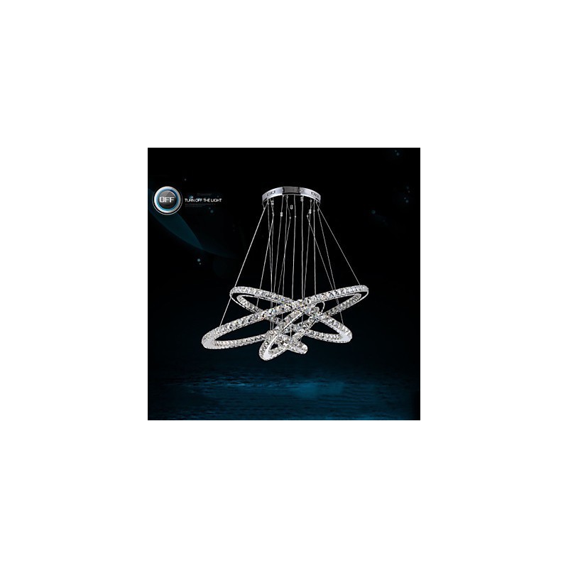 Moderne Pendelleuchte aus klarem Kristall, Deckenleuchter, Lampe mit D100CM + D80CM + D60CM + D40CM