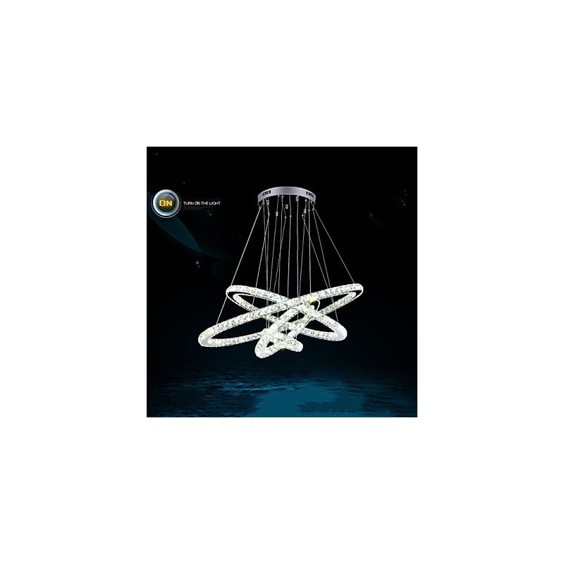 Moderne Pendelleuchte aus klarem Kristall, Deckenleuchter, Lampe mit D100CM + D80CM + D60CM + D40CM