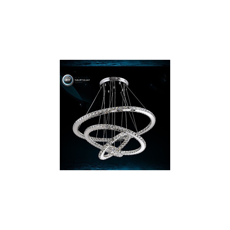 Moderne Pendelleuchte aus klarem Kristall, Deckenleuchter, Lampe mit D100CM + D80CM + D60CM + D40CM