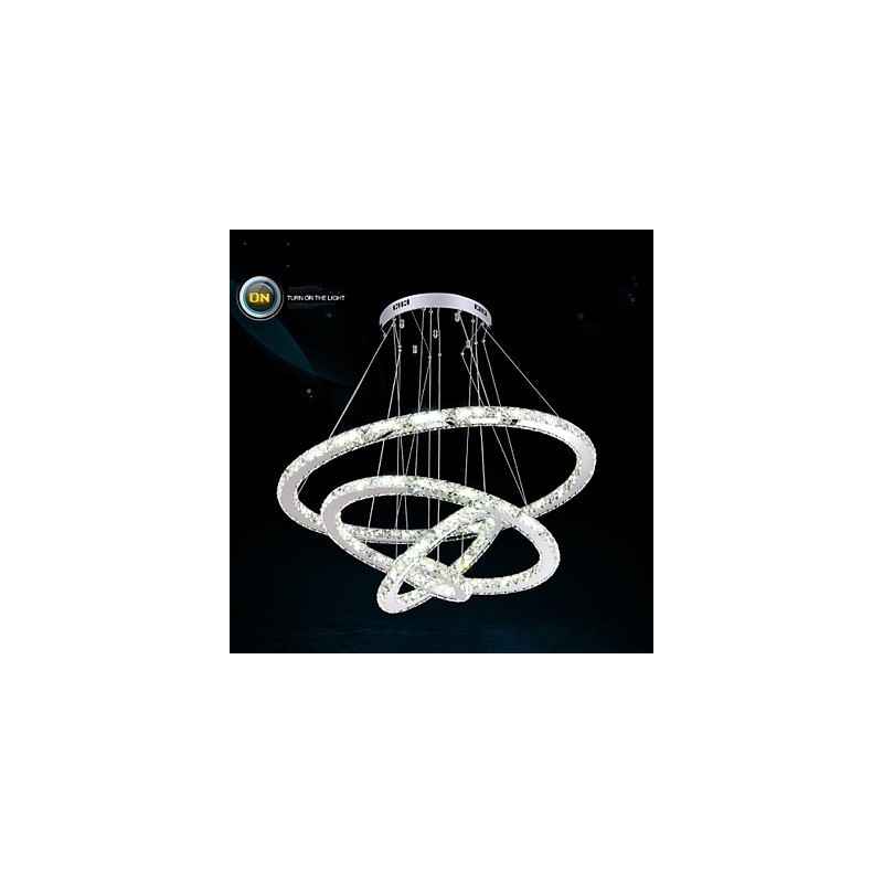 Moderne Pendelleuchte aus klarem Kristall, Deckenleuchter, Lampe mit D100CM + D80CM + D60CM + D40CM