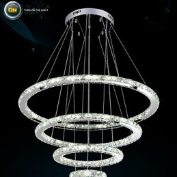 Moderne Pendelleuchte aus klarem Kristall, Deckenleuchter, Lampe mit D100CM + D80CM + D60CM + D40CM