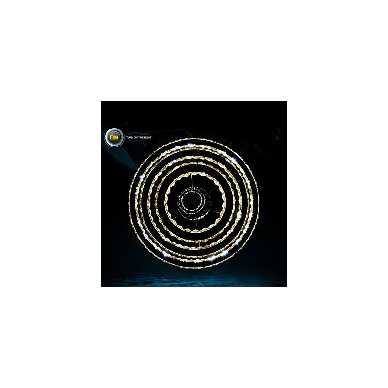 Moderne Pendelleuchte aus klarem Kristall, Deckenleuchter, Lampe mit D100CM + D80CM + D60CM + D40CM