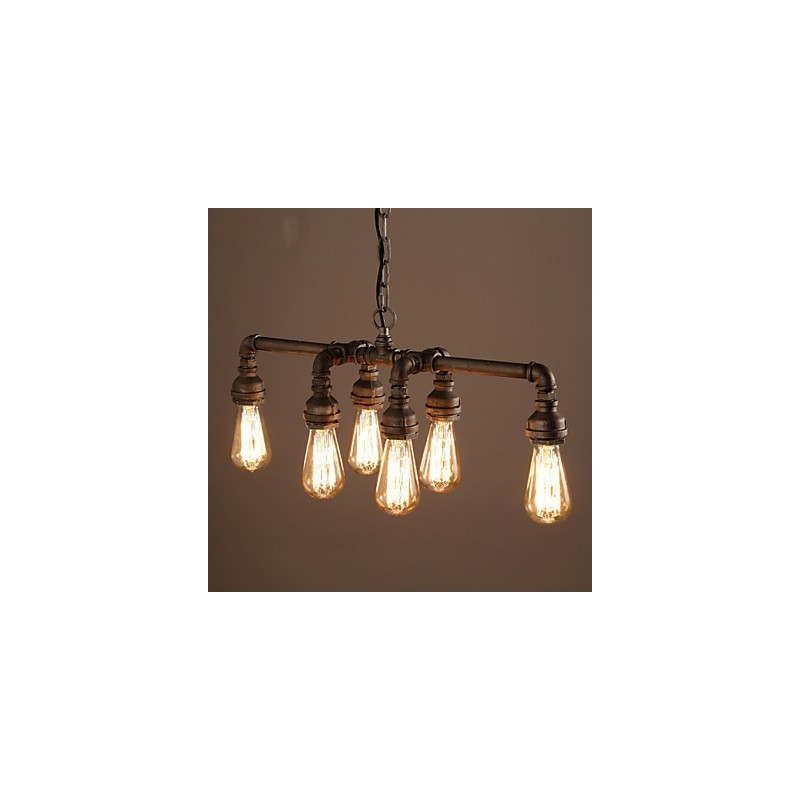 Edison Retro Loft Stil Vintage Industrielle Anhänger Licht Metall Wasser Rohr Leuchte Lampara Colgantes
