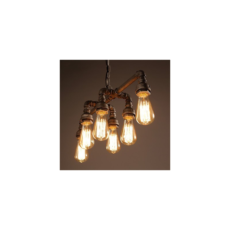 Edison Retro Loft Stil Vintage Industrielle Anhänger Licht Metall Wasser Rohr Leuchte Lampara Colgantes