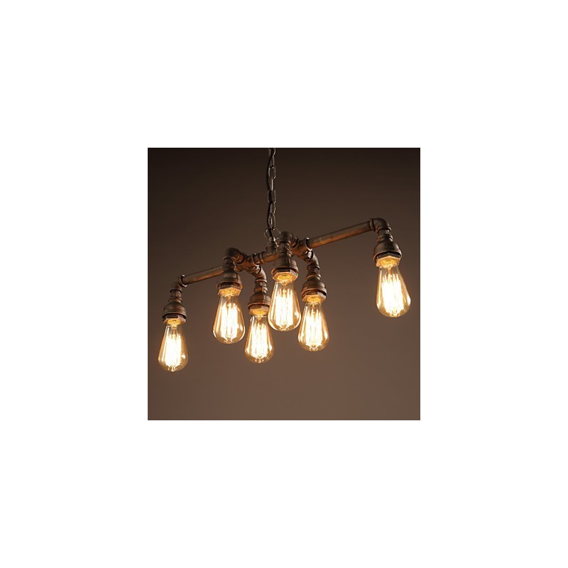 Edison Retro Loft Stil Vintage Industrielle Anhänger Licht Metall Wasser Rohr Leuchte Lampara Colgantes