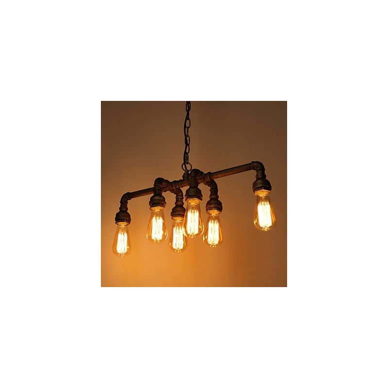 Edison Retro Loft Stil Vintage Industrielle Anhänger Licht Metall Wasser Rohr Leuchte Lampara Colgantes