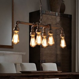 Edison Retro Loft Stil Vintage Industrielle Anhänger Licht Metall Wasser Rohr Leuchte Lampara Colgantes
