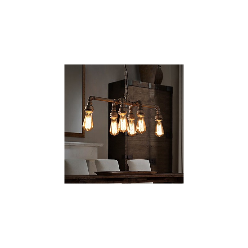 Edison Retro Loft Stil Vintage Industrielle Anhänger Licht Metall Wasser Rohr Leuchte Lampara Colgantes