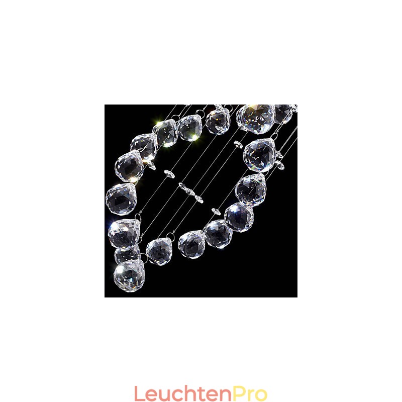 Deckenkristall-Pendelleuchten 13 Lichter Moderne silberne Canpoy Transparente K9-Kristallleuchten
