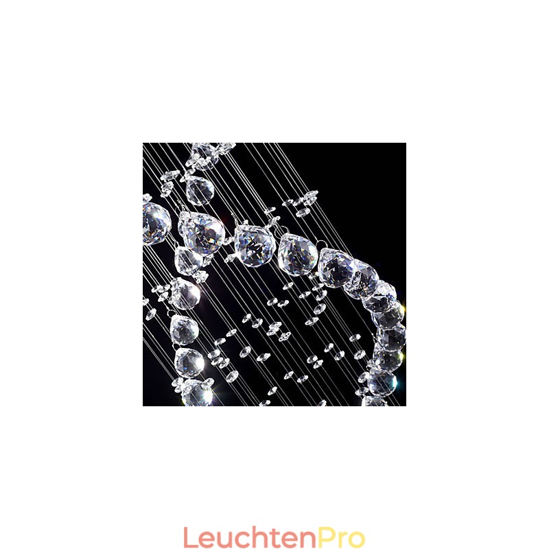 Deckenkristall-Pendelleuchten 13 Lichter Moderne silberne Canpoy Transparente K9-Kristallleuchten