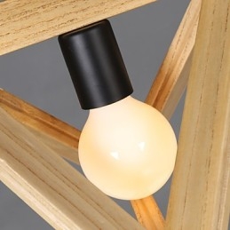 Europäischer Stil Kreatives Land Wiederherstellung alter Wege Dreieckige Holzbox Hängelampe
