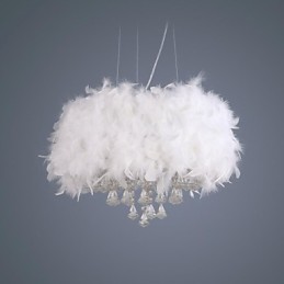Moderne, zeitgenössische Pendelleuchte im Trommelkristall-Mini-Stil mit galvanisierter Beschichtung