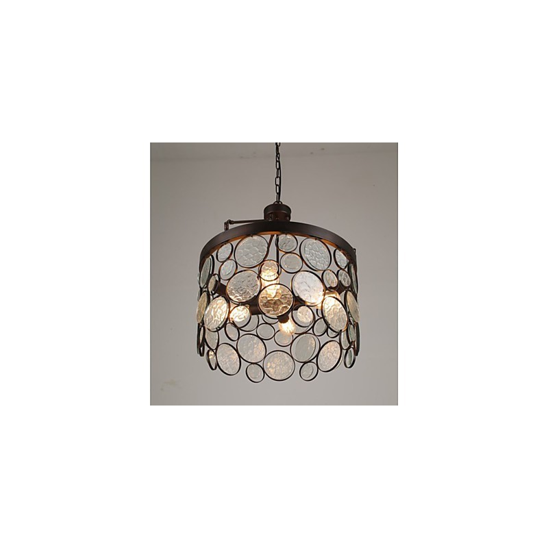 Vintage Kronleuchter aus Eisen und Glas