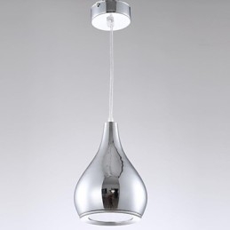 Moderne zeitgenössische Globus-Pendelleuchte aus galvanisiertem Metall