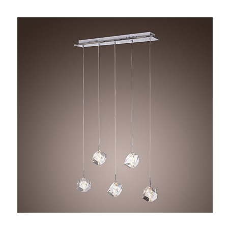 Moderne zeitgenössische Insel Kristall Chrom Pendelleuchte Moderne zeitgenössische Insel Kristall Chrom Pendelleuchte