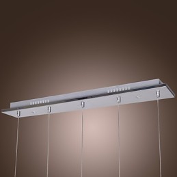 Moderne zeitgenössische Insel Kristall Chrom Pendelleuchte