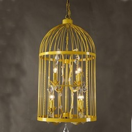 Vintage Eisenkäfig Treppenhaus Lampe Kronleuchter Kristall A