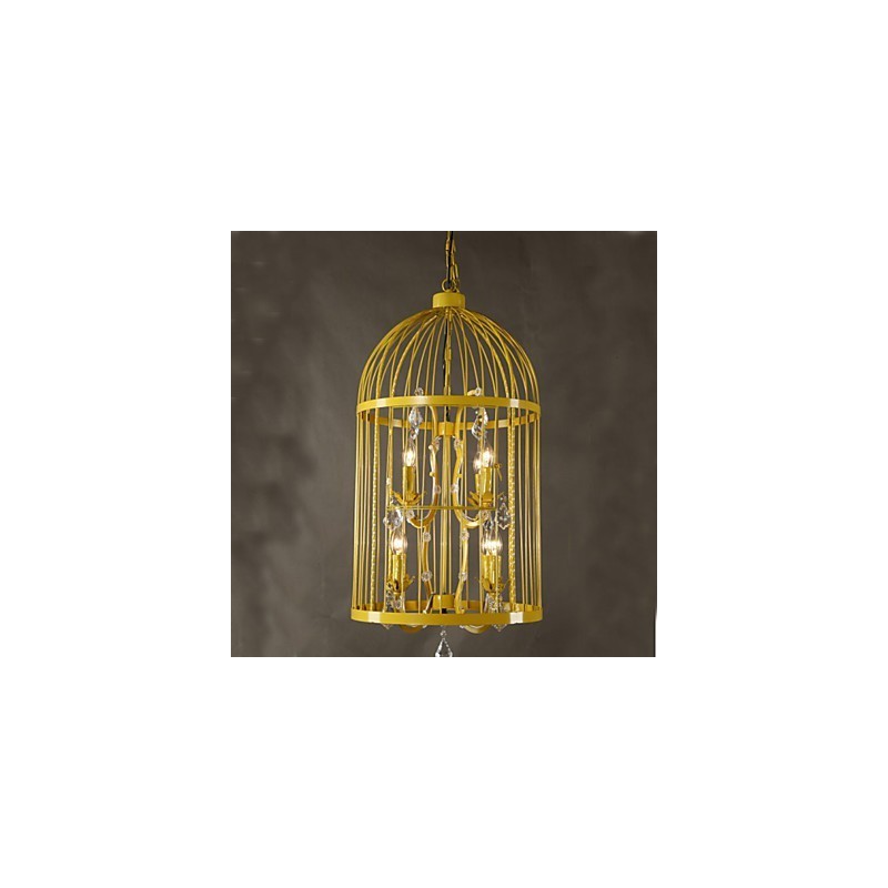 Vintage Eisenkäfig Treppenhaus Lampe Kronleuchter Kristall A