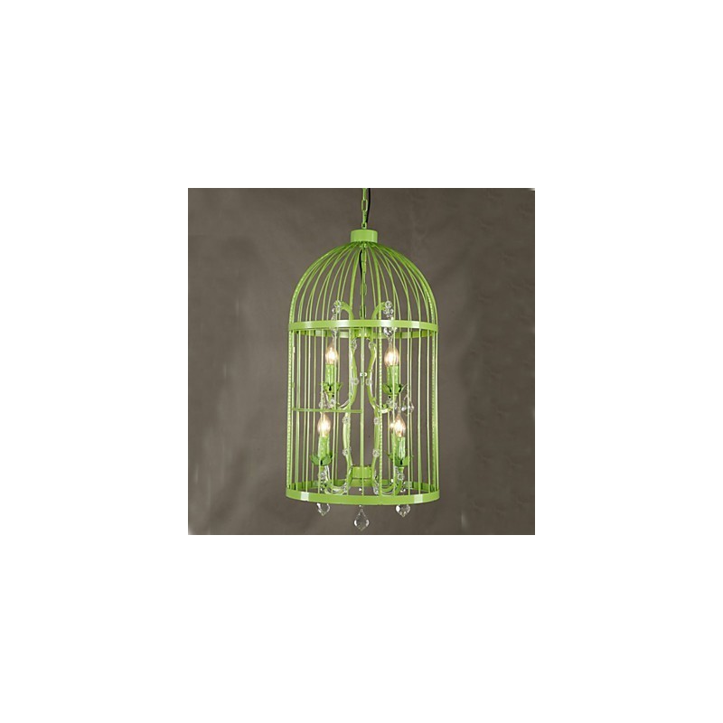 Vintage Eisenkäfig Treppenhaus Lampe Kronleuchter Kristall A