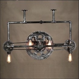 Eisenrohr-Kronleuchter Industrielle Windrad-Hängelampe