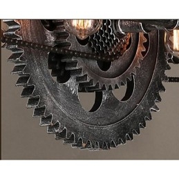 Eisenrohr-Kronleuchter Industrielle Windrad-Hängelampe