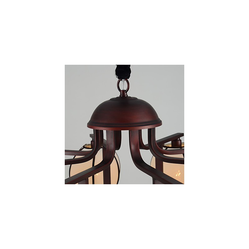 Rustikaler Kronleuchter im Vintage-Mini-Stil aus galvanisiertem Metall der Lodge