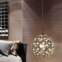 Moderne zeitgenössische Kugel Kristall Mini Stil Galvanisierte Pendelleuchte