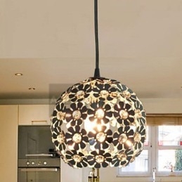 Moderne zeitgenössische Kugel Kristall Mini Stil Galvanisierte Pendelleuchte