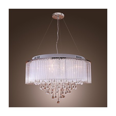 Moderne zeitgenössische Trommel Kristall galvanisierte Pendelleuchte Moderne zeitgenössische Trommel Kristall galvanisierte Pendelleuchte