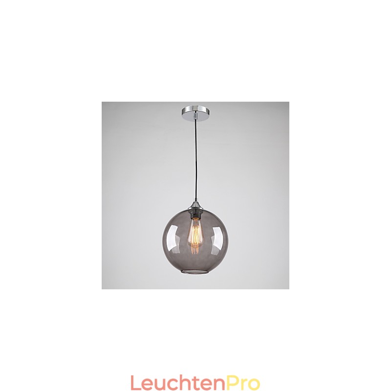 Moderne Glas-Pendelleuchte im runden rauchgrauen Blasen-Design