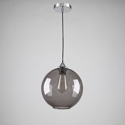 Moderne Glas-Pendelleuchte im runden rauchgrauen Blasen-Design