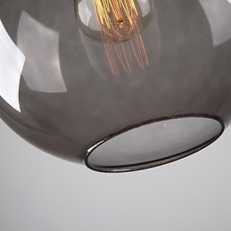 Moderne Glas-Pendelleuchte im runden rauchgrauen Blasen-Design
