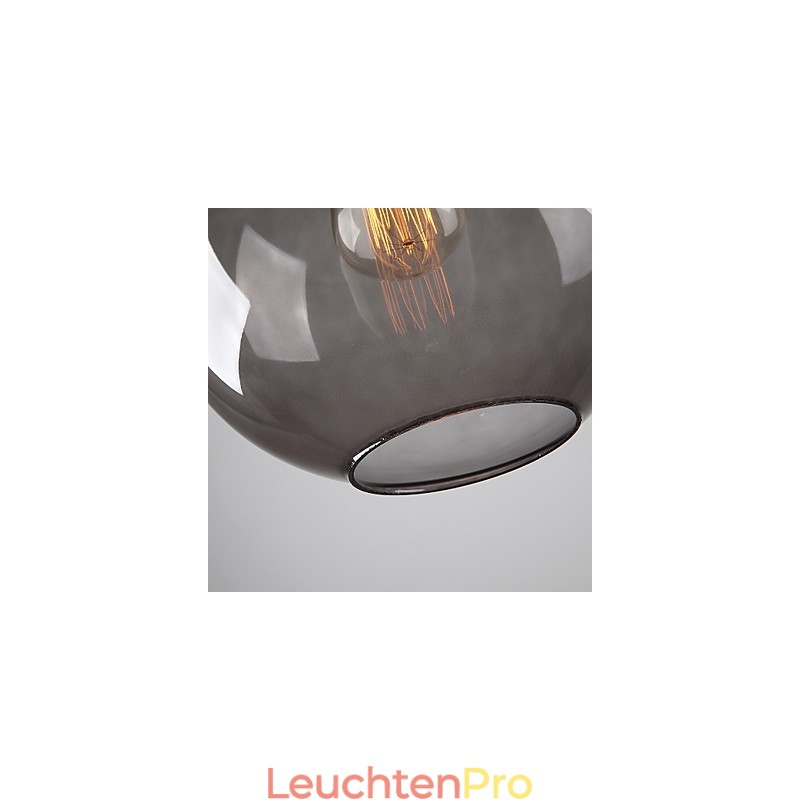 Moderne Glas-Pendelleuchte im runden rauchgrauen Blasen-Design