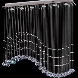 Pendelleuchte 6 Lichter Moderne Silber Canpoy Transparent Crystal Waves Deckenleuchten