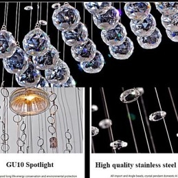 Pendelleuchte 6 Lichter Moderne Silber Canpoy Transparent Crystal Waves Deckenleuchten