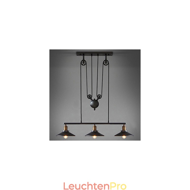 Pendelleuchten Vintage 3 Lichter ST64 Glühbirnen inklusive Up- und Down-System