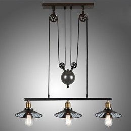 Pendelleuchten Vintage 3 Lichter ST64 Glühbirnen inklusive Up- und Down-System