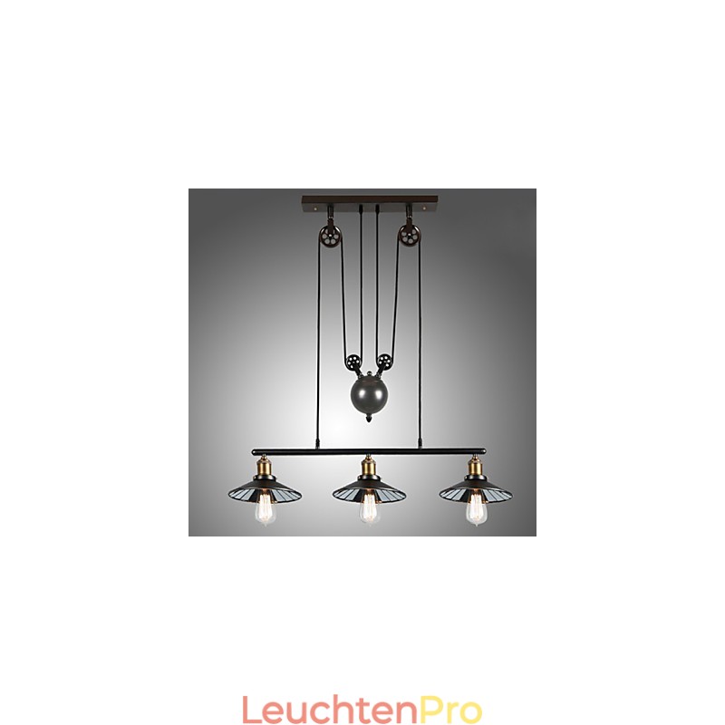 Pendelleuchten Vintage 3 Lichter ST64 Glühbirnen inklusive Up- und Down-System