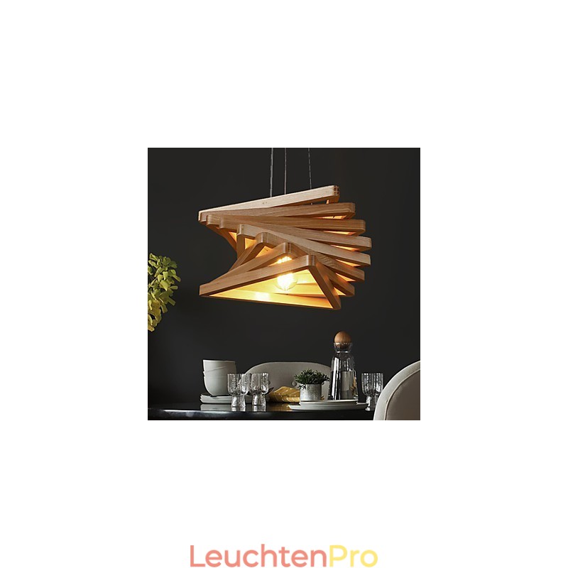 1Traditionelle klassische Landhaus-Mini-Stil Malerei Holz Bambus Pendelleuchte