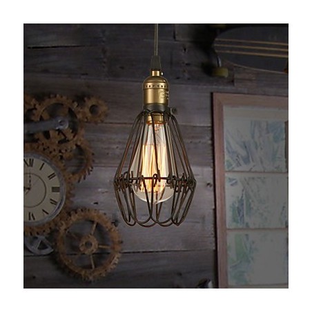 Pendelleuchten Vintage Amerikanischer Landhausstil, der alte Wege schmiedeeiserne kleine Käfig-Droplight wiederherstellt Pendelleuchten Vintage Amerikanischer Landhausstil, der alte Wege schmiedeeiserne kleine Käfig-Droplight wiederherstellt