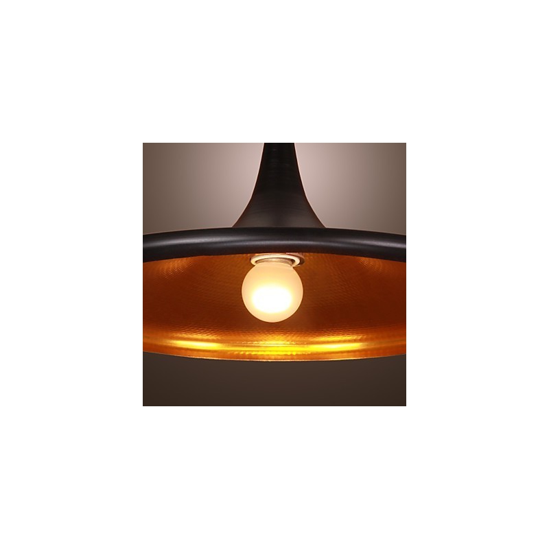 Moderne Pendelleuchte aus Aluminium mit schwarzem Schirm