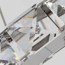 Moderner zeitgenössischer Kronleuchter aus galvanisiertem Metall mit Kristall