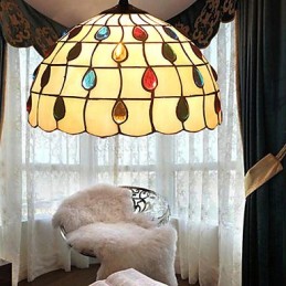 Europäischer ländlicher kreativer Kunst-Buntglas-Kronleuchter, der alte Wege wiederherstellt, Lampenlicht