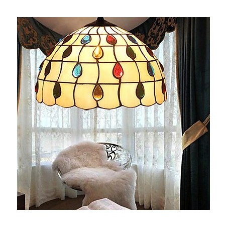 Europäischer ländlicher kreativer Kunst-Buntglas-Kronleuchter, der alte Wege wiederherstellt, Lampenlicht Europäischer ländlicher kreativer Kunst-Buntglas-Kronleuchter, der alte Wege wiederherstellt, Lampenlicht