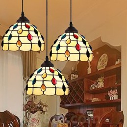 Europäischer ländlicher kreativer Kunst-Buntglas-Kronleuchter, der alte Wege wiederherstellt, Lampenlicht